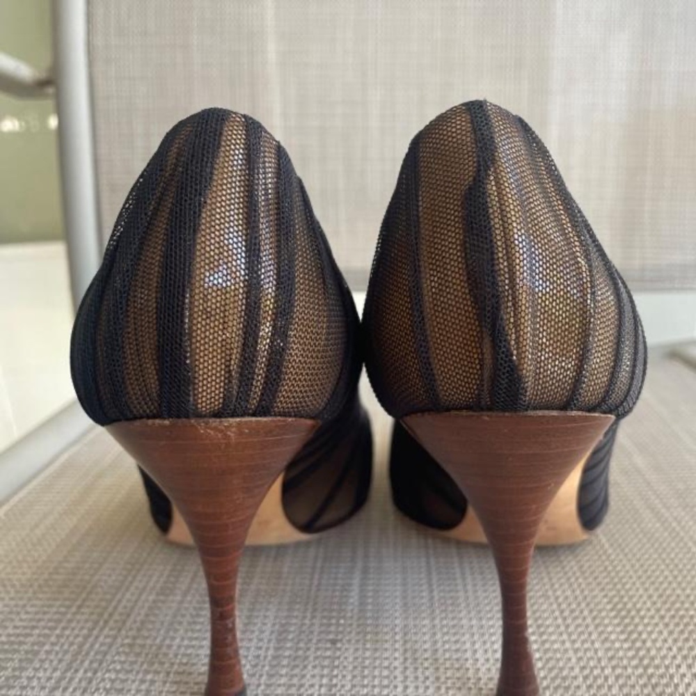 DOLCE & GABBANA Black Mesh Heels EUC - Picture 9 of 11